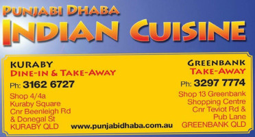 Punjabi Dhaba Indian Cuisine menu