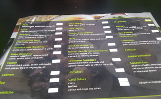 La Rouche Lebanese menu