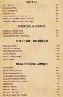 Sai Sagar Coffee Shop menu