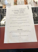 Shepparton Club menu