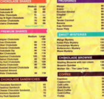 Cafe Chokolade menu