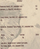 The Olfactory Inn menu