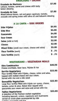 Mia Mexico menu