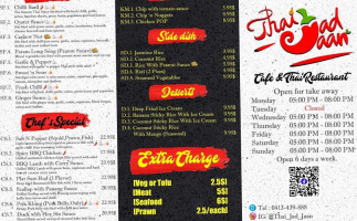 Thai Jad Jaan Cafe menu