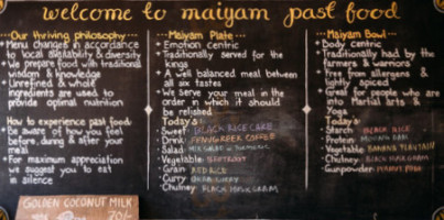 Maiyam Past Food Vegetarian menu