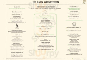 Le Pain Quotidien menu