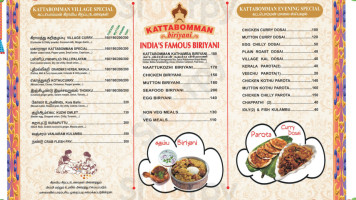 Kattabomman Biriyani menu