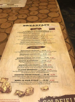 Goldfields Cafe menu