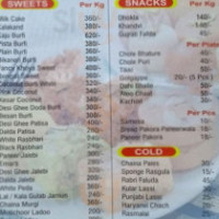 Aggarwal Sweets menu