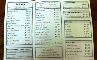 Fish Hut menu