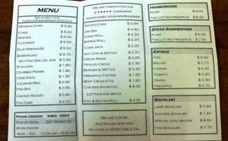 Fish Hut menu