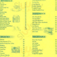 Aparna Refreshment menu