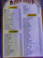 Urban Dhaba menu