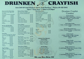 Drunken Crayfish menu