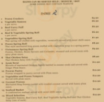 Moonsoon Thai Cafe menu