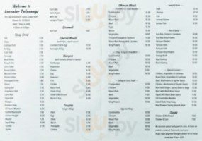 Lavendar Takeaways menu