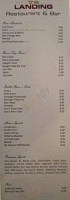 The Landing Restaurant Bar menu