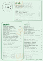 Porch Eatery menu