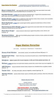 The Paper Station Bistro menu