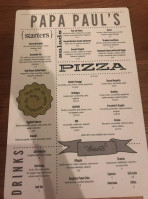 Papa Paul's Brick Oven Pizza Pasta menu