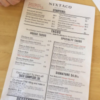Nixtaco menu