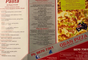 Oban Road Pizza Ringwood menu