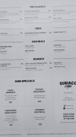 Subiaco Hotel menu