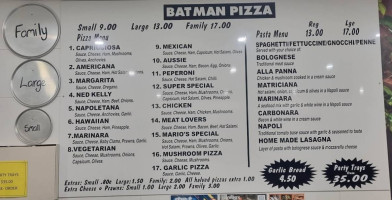 Batman Pizza menu