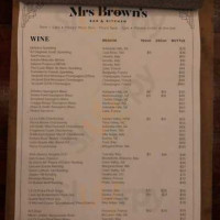 Mrs Brown's And Kitchen menu