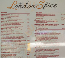London Spice menu