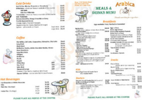 Cafe Arabica menu