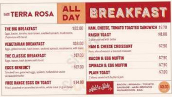 Cafe Terra Rosa menu