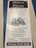 Mimo's Pizzas menu