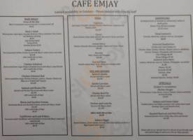 Cafe Emjay menu