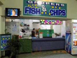 Gropers fish n chips food