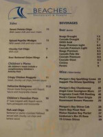 Beaches Restaurant menu