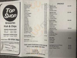 Top Shop Milk Fish Chips menu