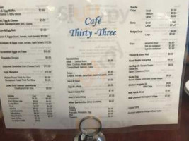 Cafe Thirty Three menu
