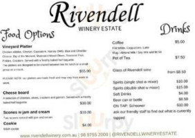 Rivendell Winery menu