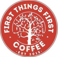 First Things First Coffee inside