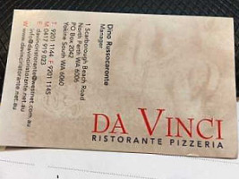 Da Vinci Ristorante Pizzeria menu