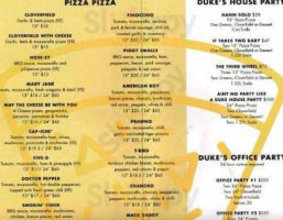 Duke Pizza menu