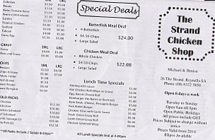 The Strand Chicken Shop menu