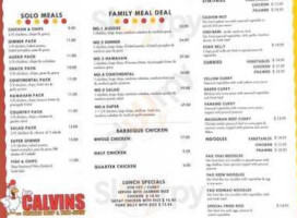 Calvins Chicken Shop menu