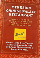 Merredin Palace Chinese Restaurant menu