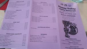 Happy Valley Chinese Restaurant menu