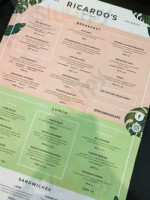 Ricardo's Cafe Patisserie menu