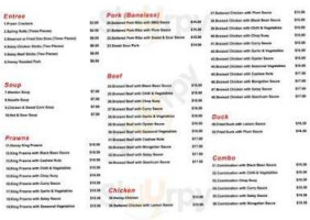 Moonta Chinese Restaurant & Takeaway menu