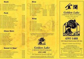 Golden Lake Restaurant menu