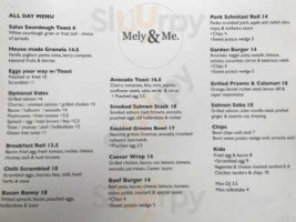 Mely Me. menu